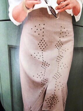 Chico's Faux Suede Studded Skirt size 2.5 NWT